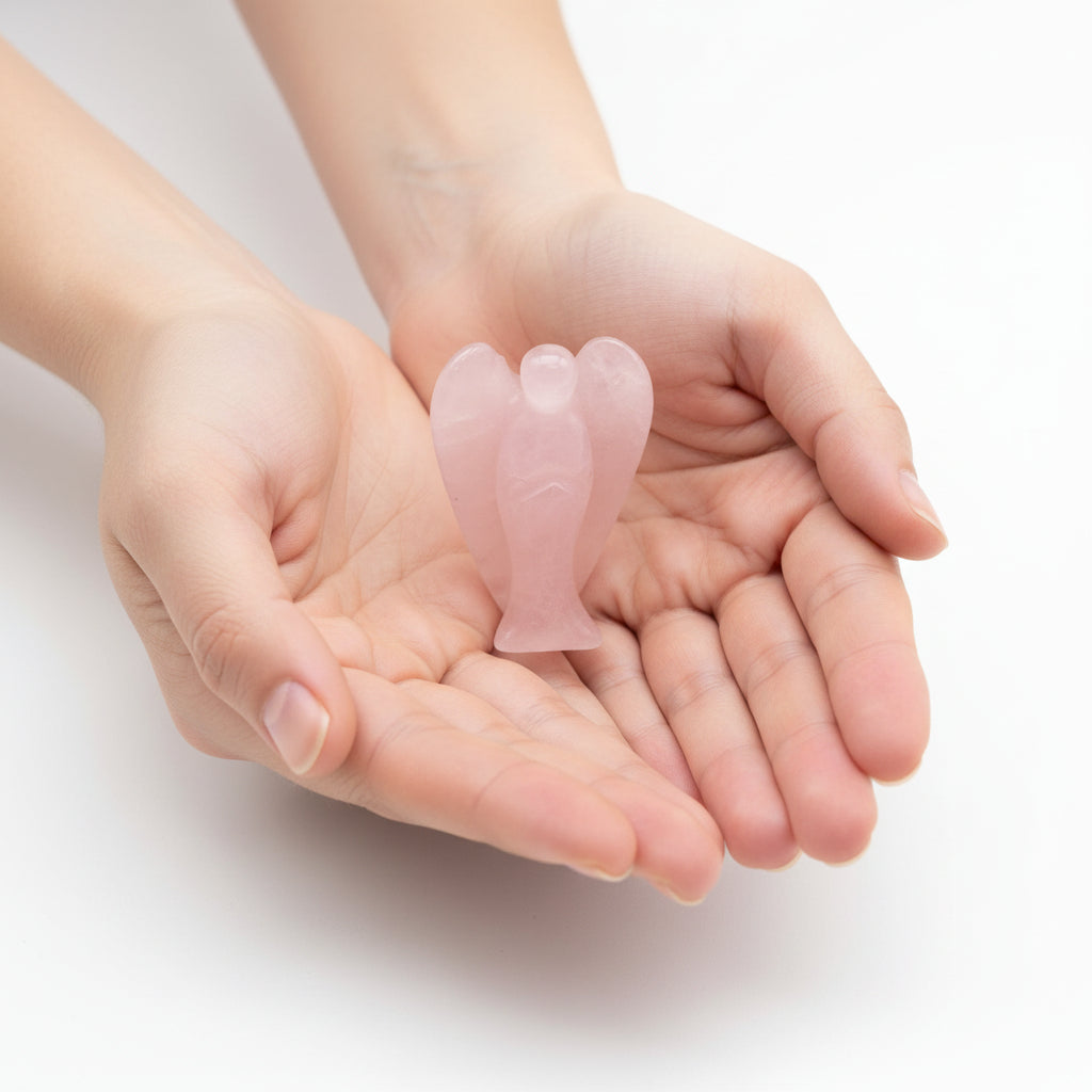 Soft Love Angel Crystal - Rose Quartz