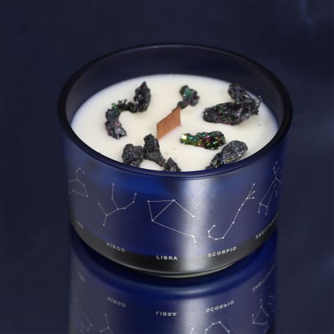 Zodiac Crystal Candle with Gemstone Bracelet - Taurus