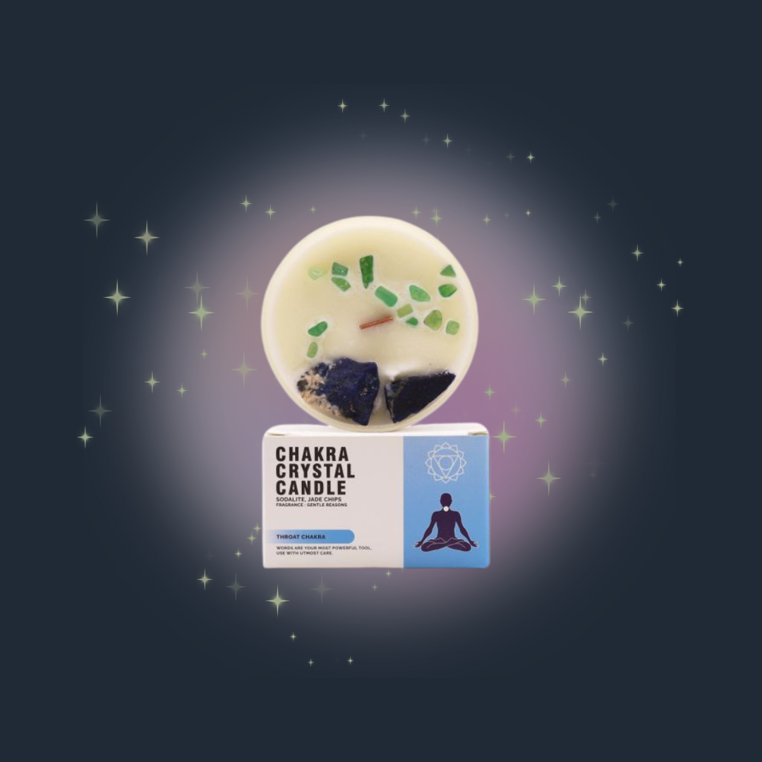 Chakra Crystal Candles - Throat Chakra