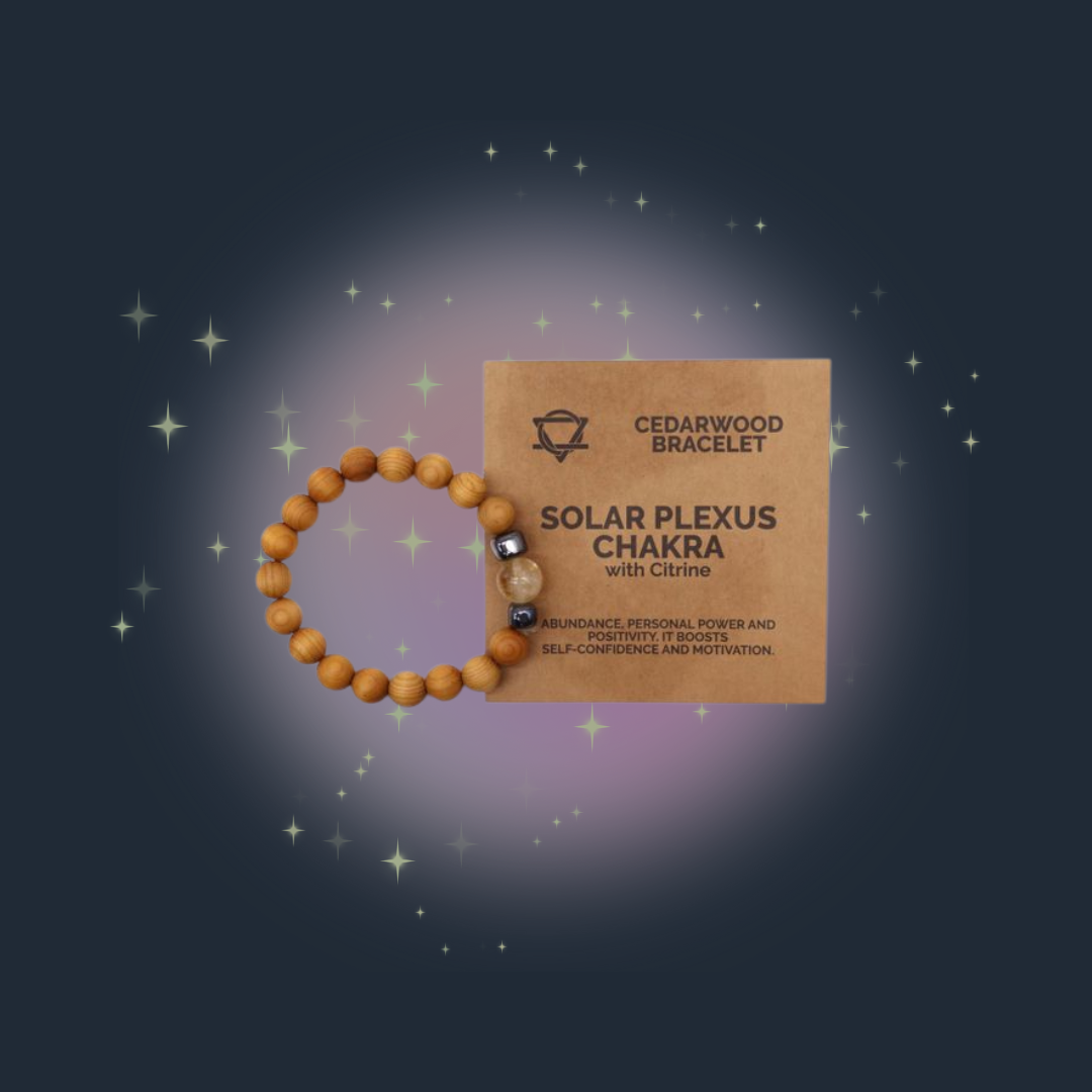 Cedarwood Solar Plexus Chakra Bangle with Citrine