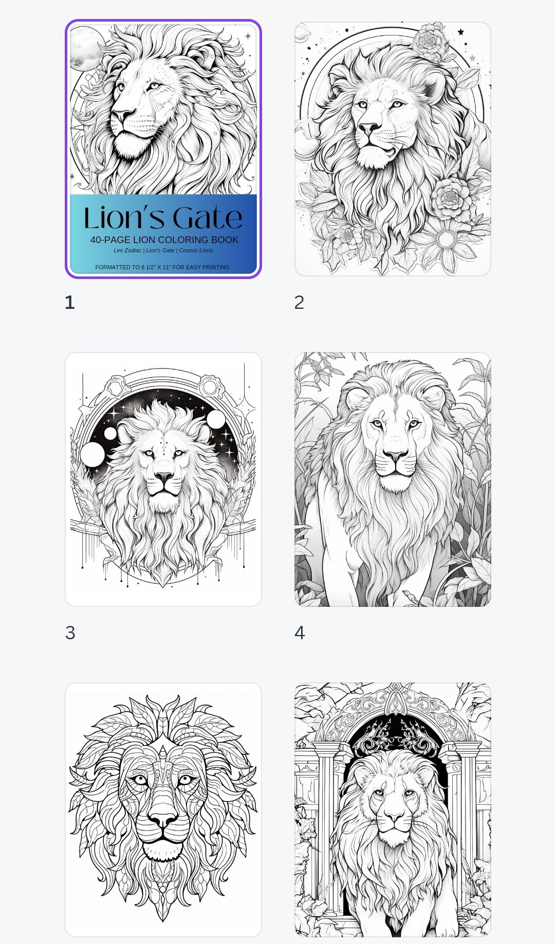 Lions Gate Colouring Book - Printable