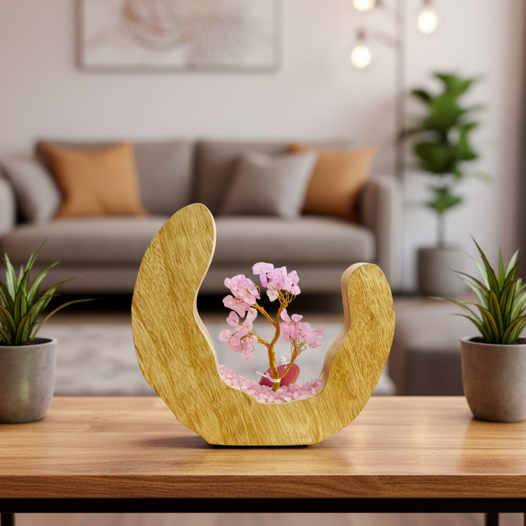 Rose Quartz Love & Harmony Gemstone Tree Garden