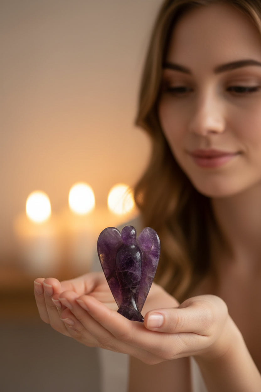 Amethyst Calm & Protection Gemstone Angel