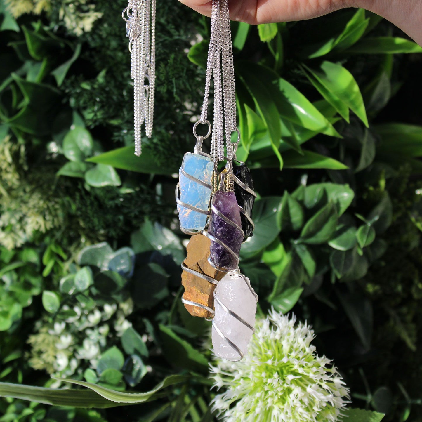Amethyst Calm & Protection Wrapped Gemstone Neck
