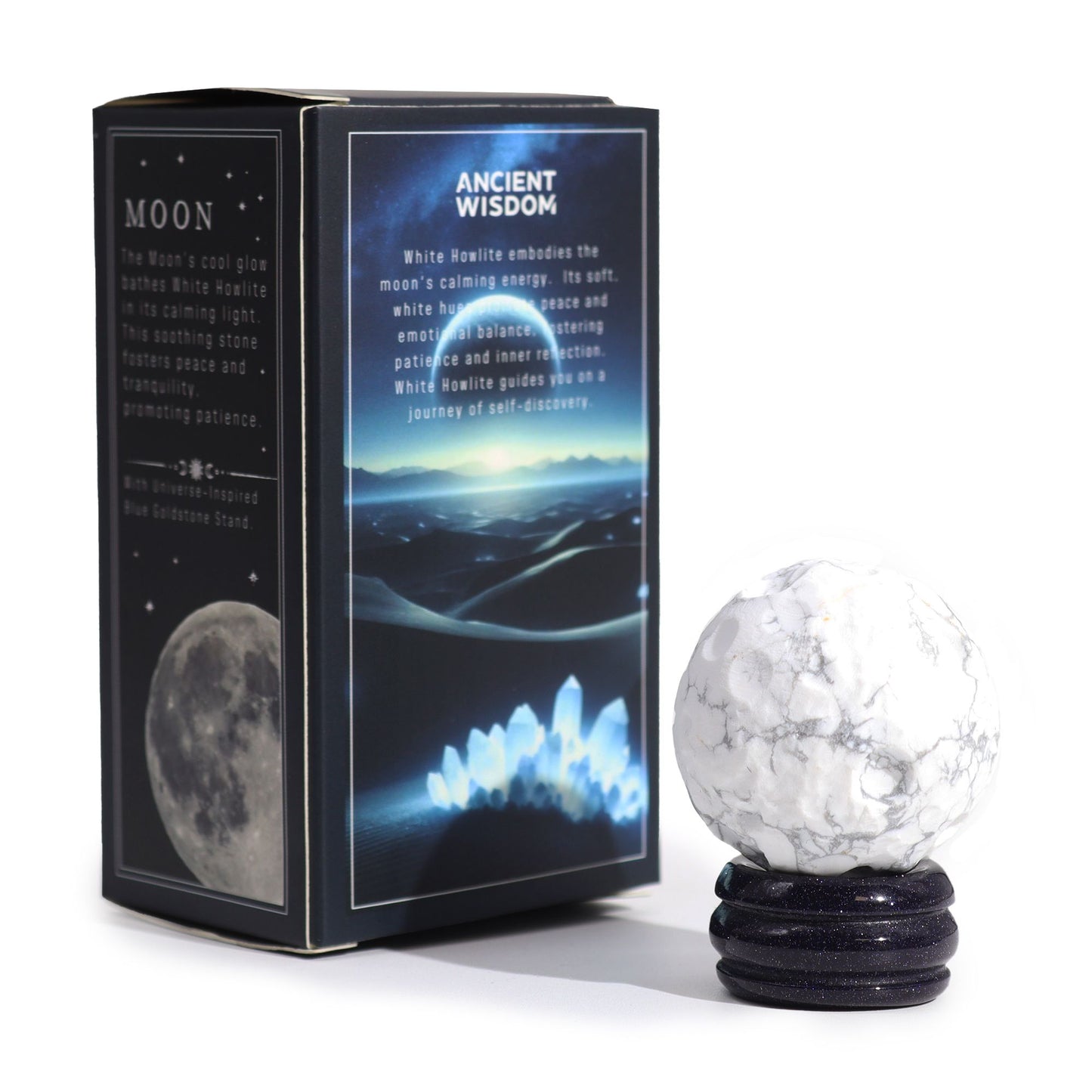 Peace & Clarity Sphere – White Howlite (Moon Energy)