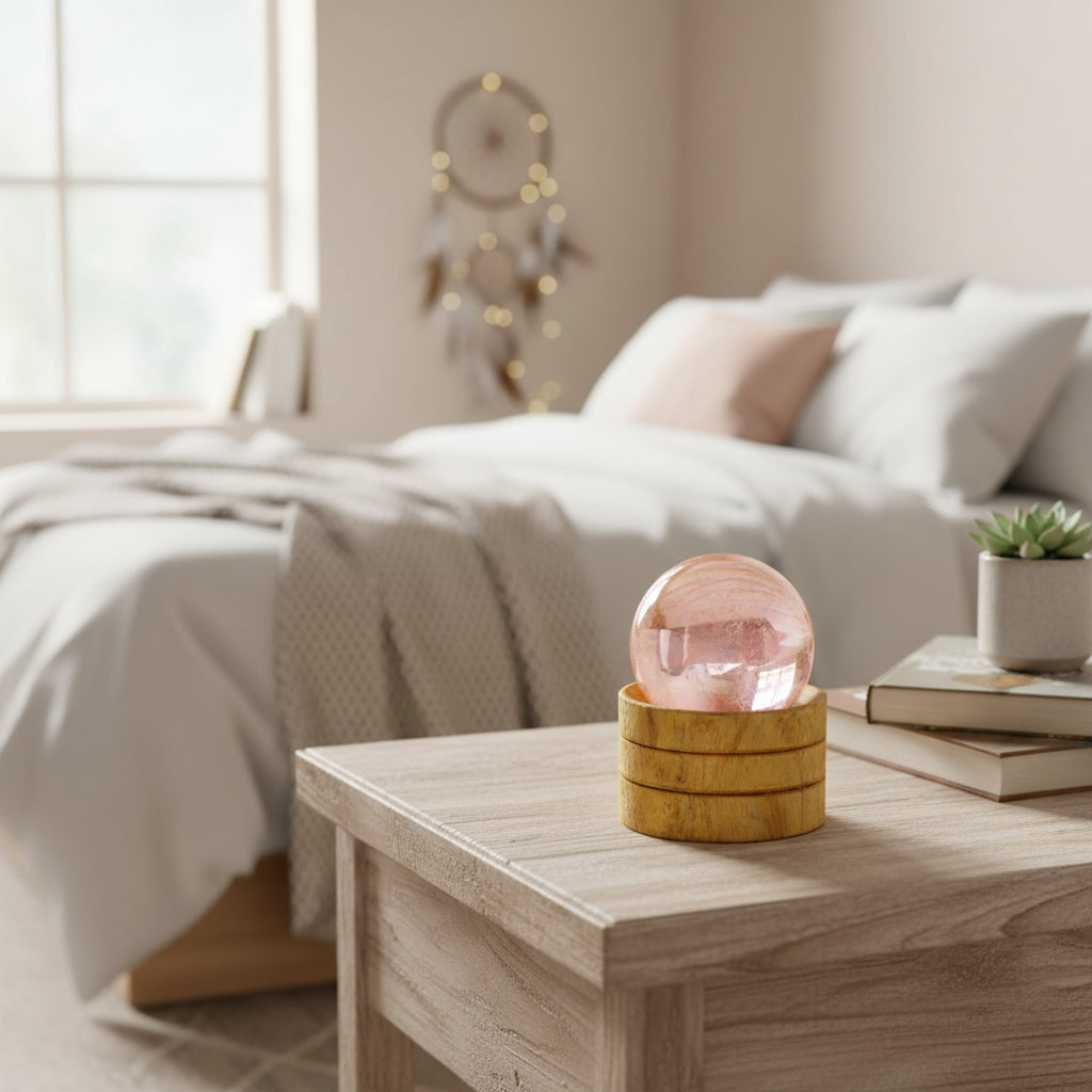 Soft Love Rose Quartz Crystal Sphere