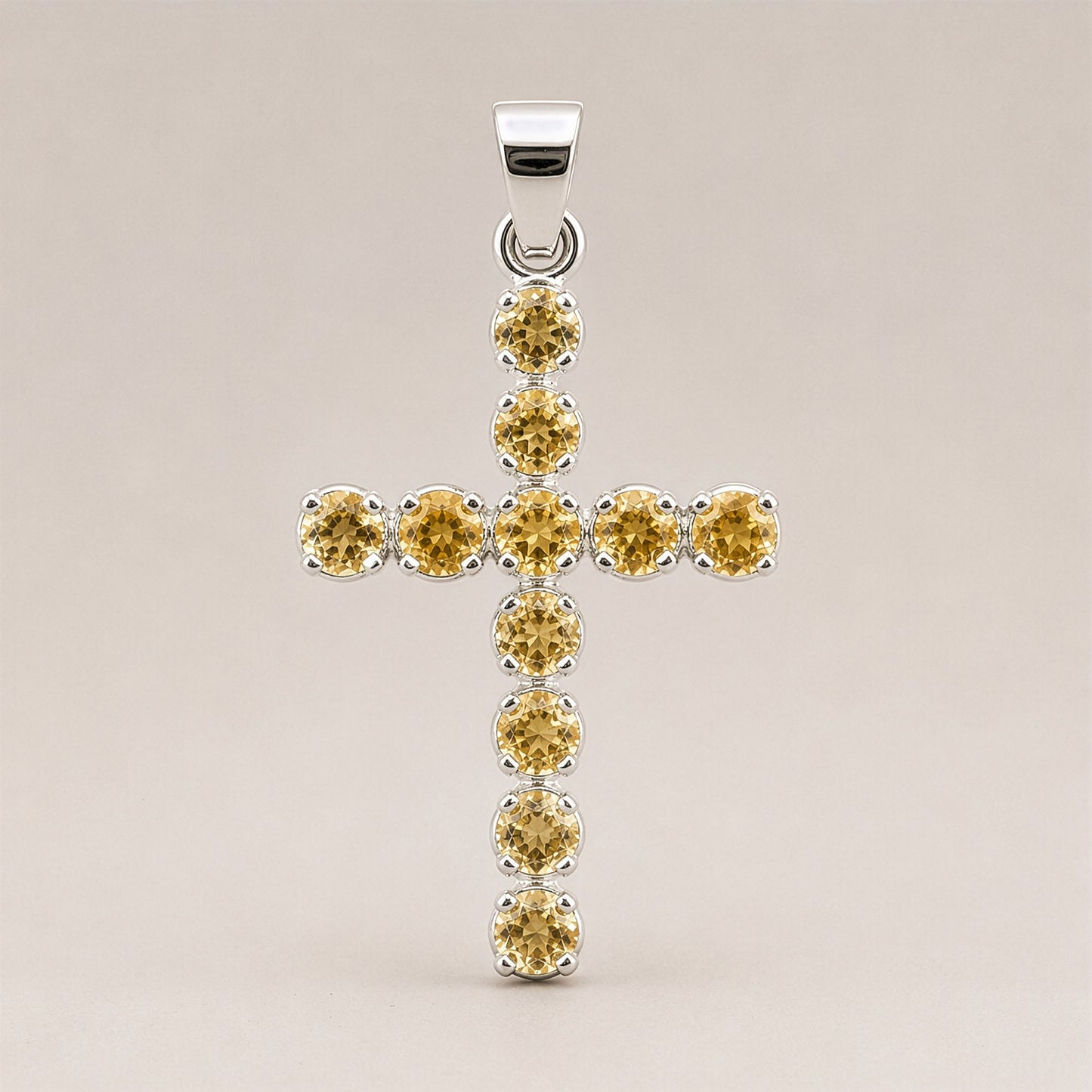Radiant Citrine Crucifix Pendant