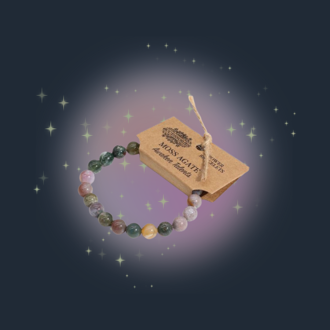 Power Bracelet - Moss Agate
