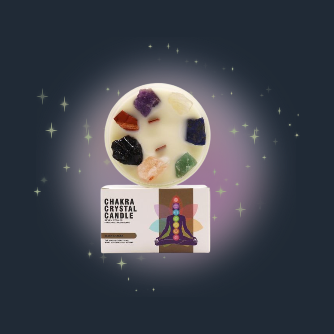 Large Chakra Crystal Candles - Seven Charkra