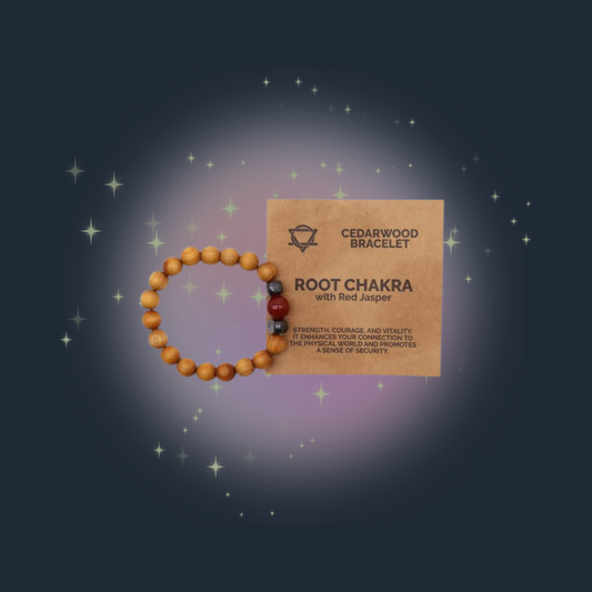 Cedarwood Root Chakra Bangle with Red Jasper