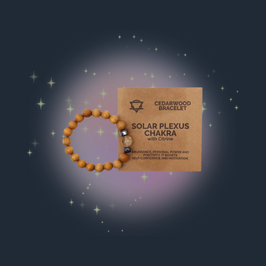 Cedarwood Solar Plexus Chakra Bangle with Citrine