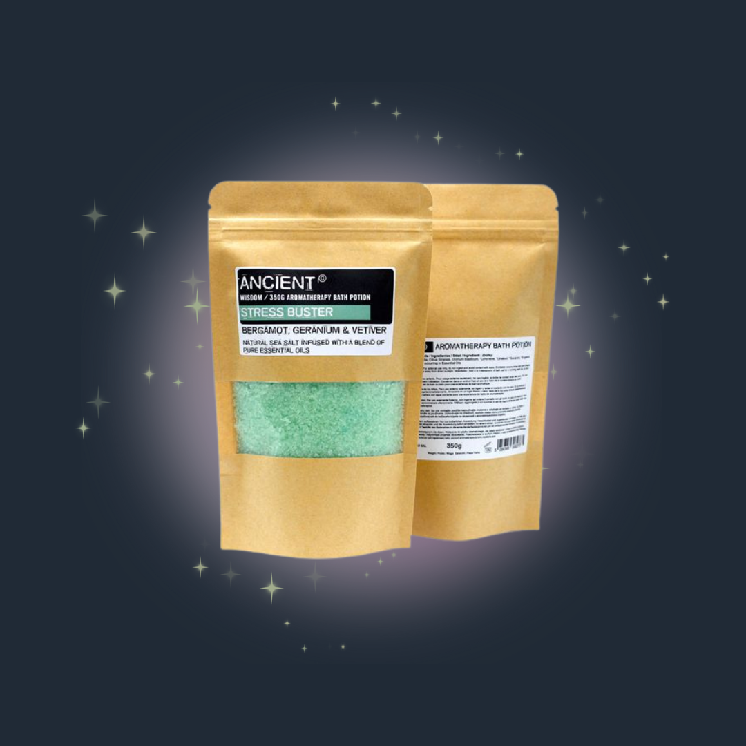 Aromatherapy Bath Potion in Kraft Bag 350g - Stress Buster