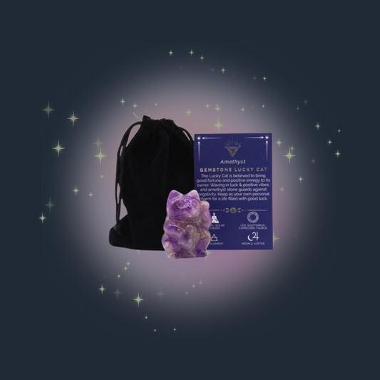 Gemstone Lucky Cat - Amethyst