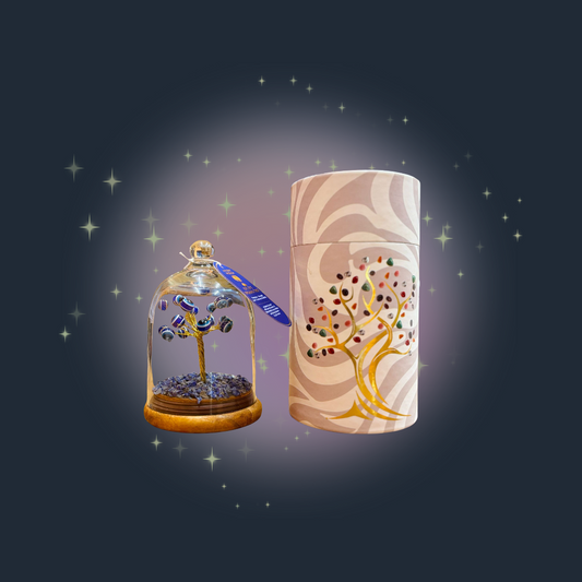 Gemstone Dome Garden - Evil Eye on Lapis - 20 beads