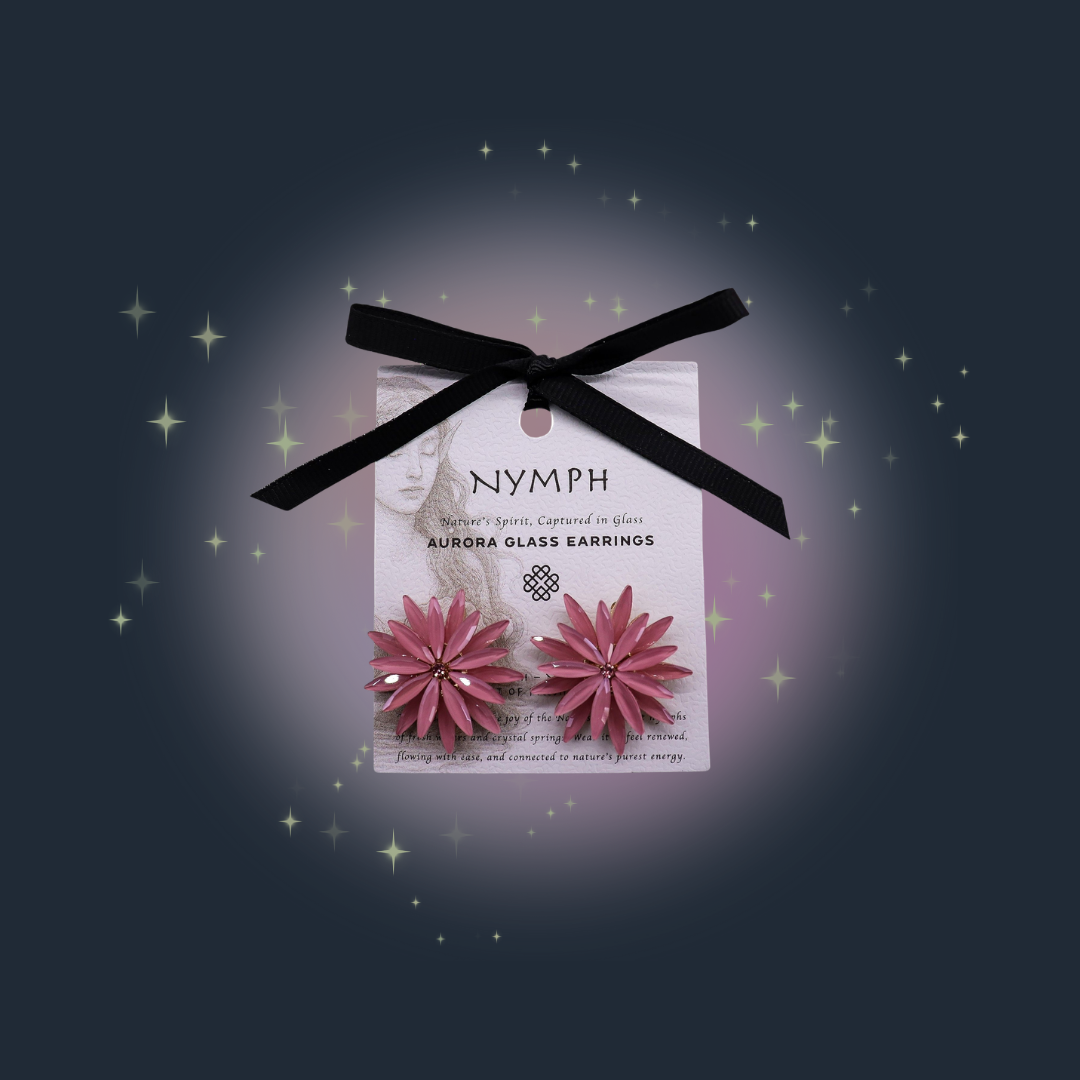 Soft Pink - Vintage Glass - Flowers - Earrings