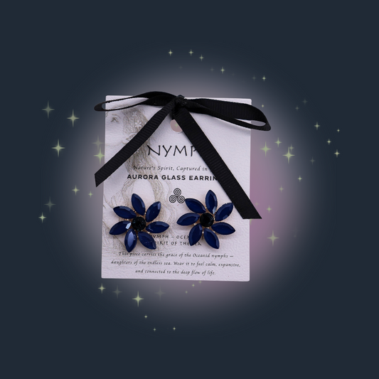 Royal Blue - Vintage Glass - Flowers - Earrings