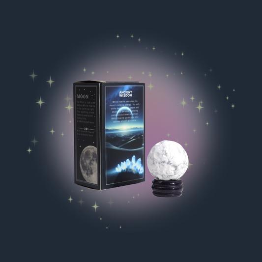 Peace & Clarity Sphere – White Howlite (Moon Energy)
