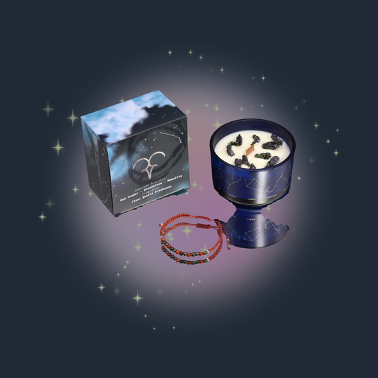 Courage & Confidence Aries Crystal Candle & Bracelet