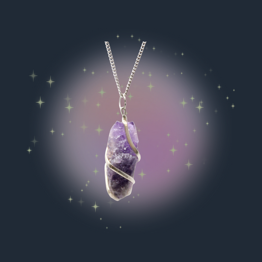 Amethyst Calm & Protection Wrapped Gemstone Neck