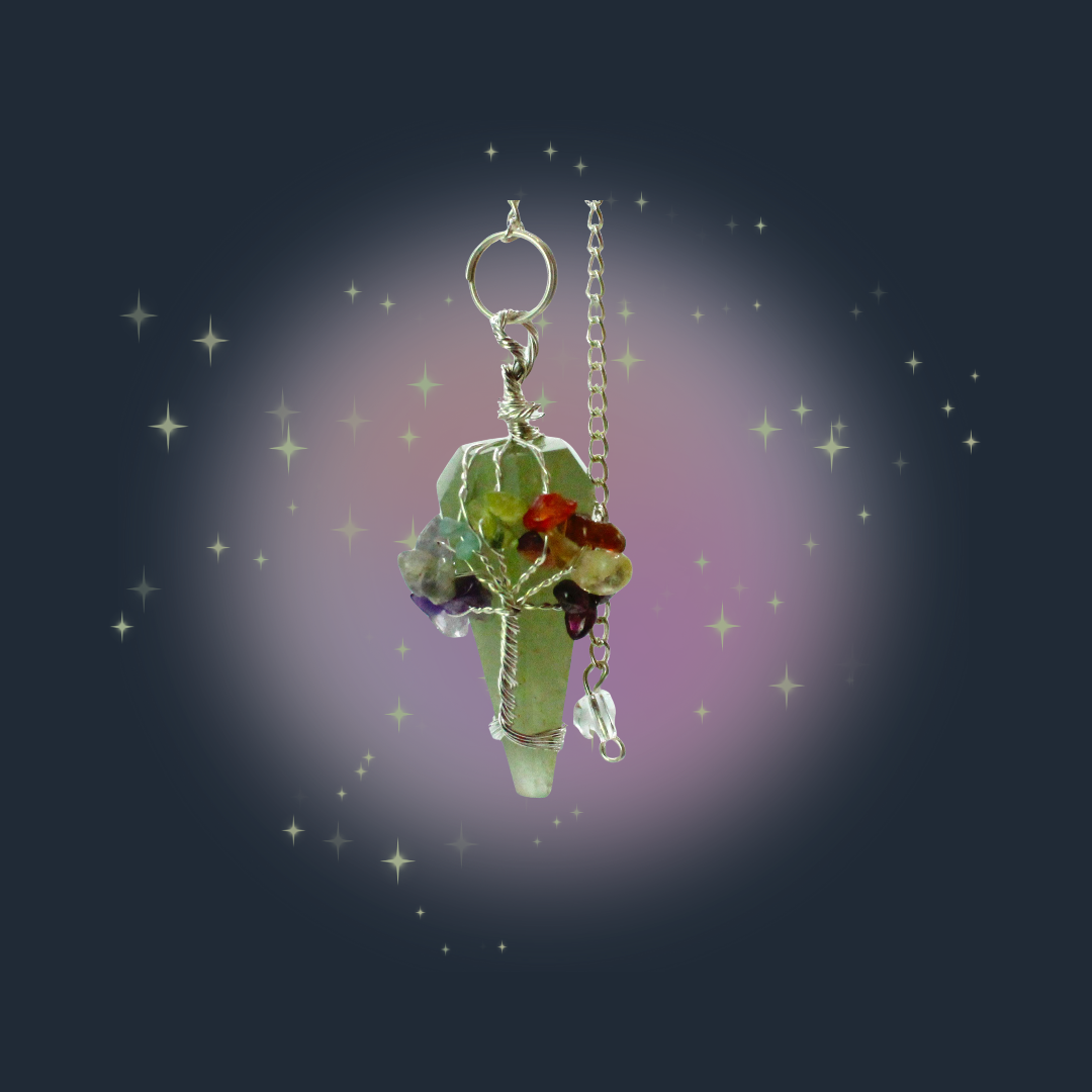 Seven Chakra Green Aventurine Pendulum of Prosperity