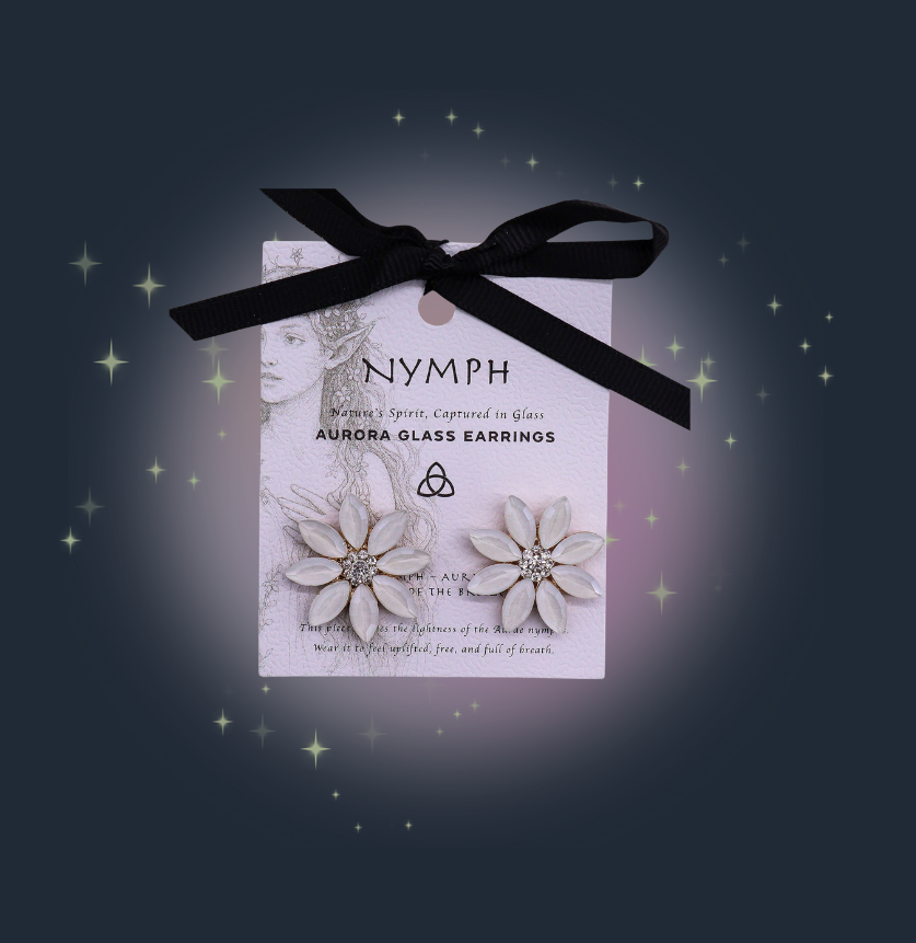 Pearl - Vintage Glass - Flowers - Earrings