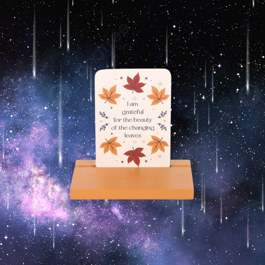 Autumn Magic Affirmation Cards with Wooden Stand