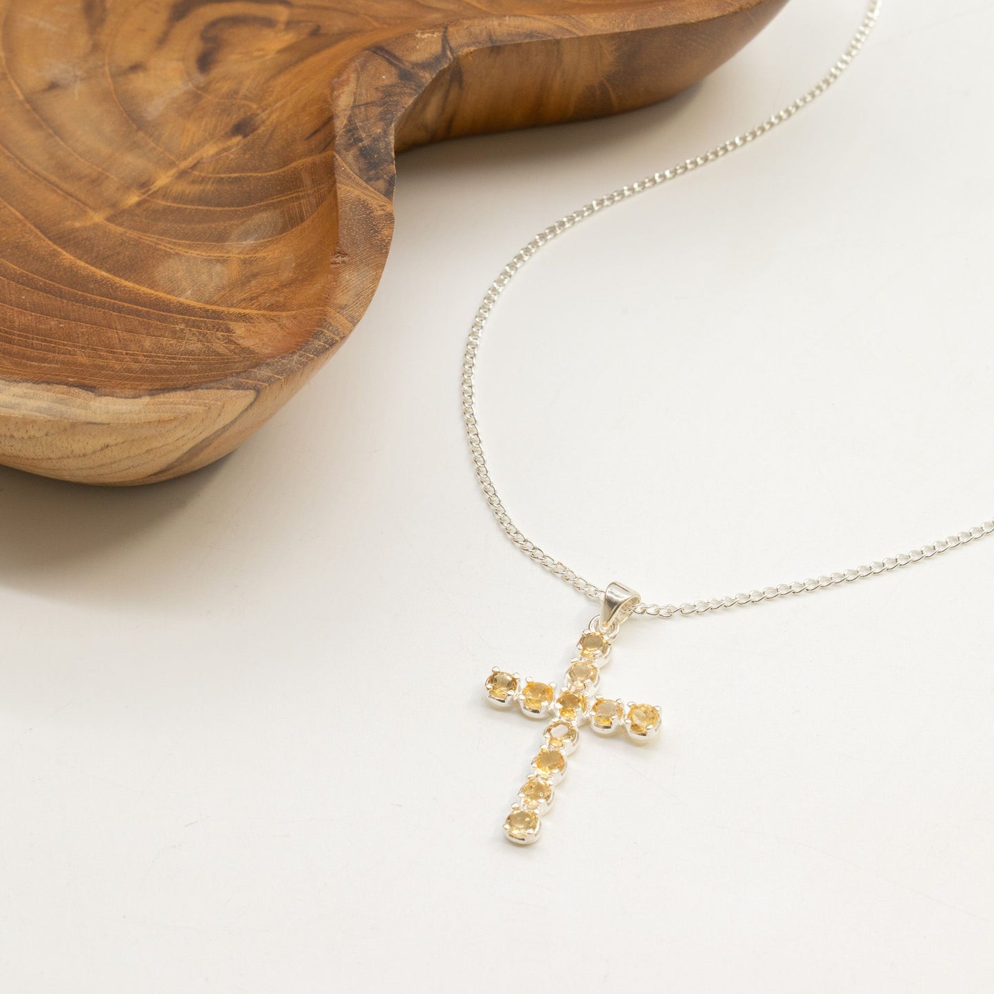 Radiant Citrine Crucifix Pendant