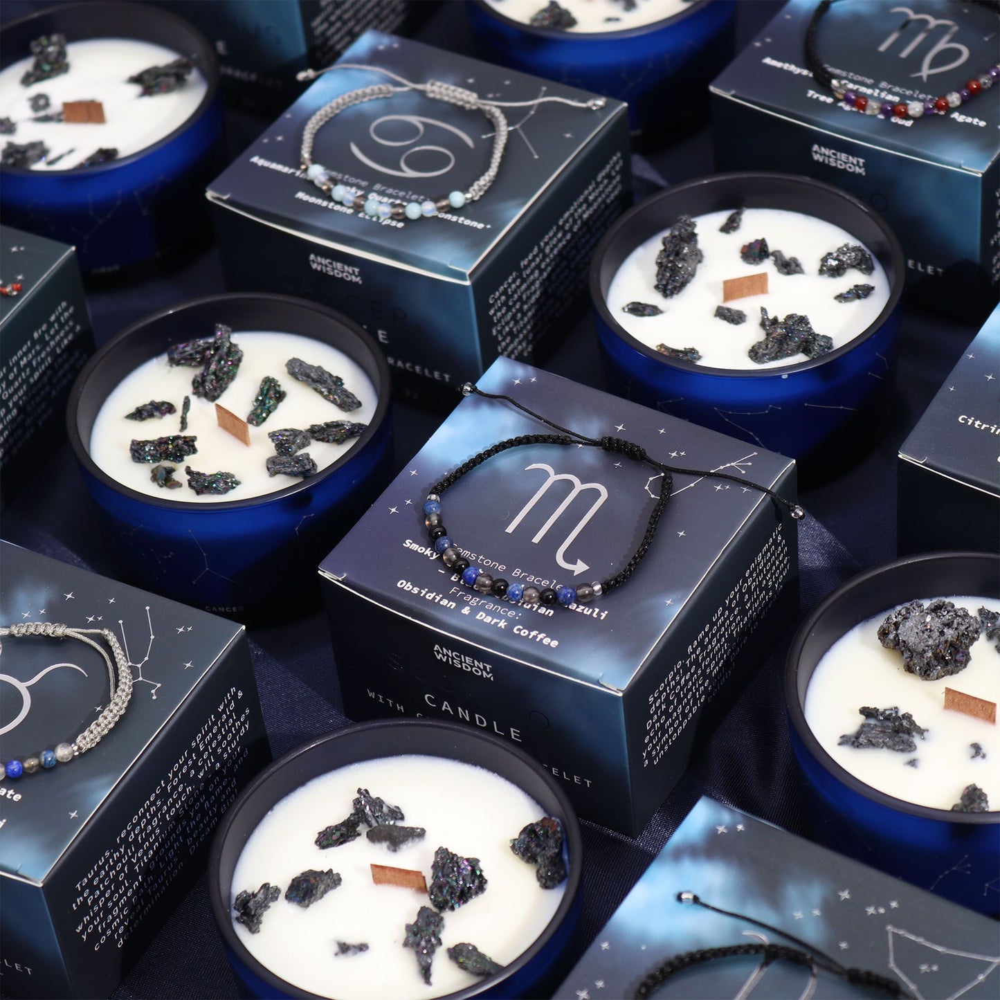 Courage & Confidence Aries Crystal Candle & Bracelet