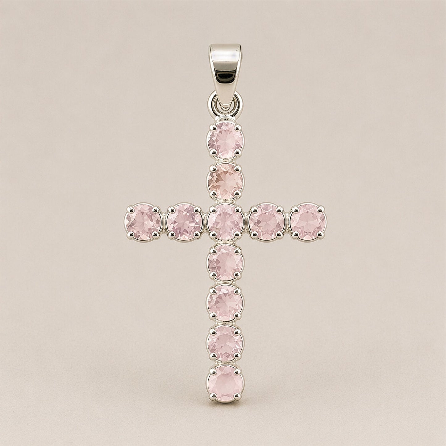 Love & Compassion Rose Quartz Crucifix Pendant
