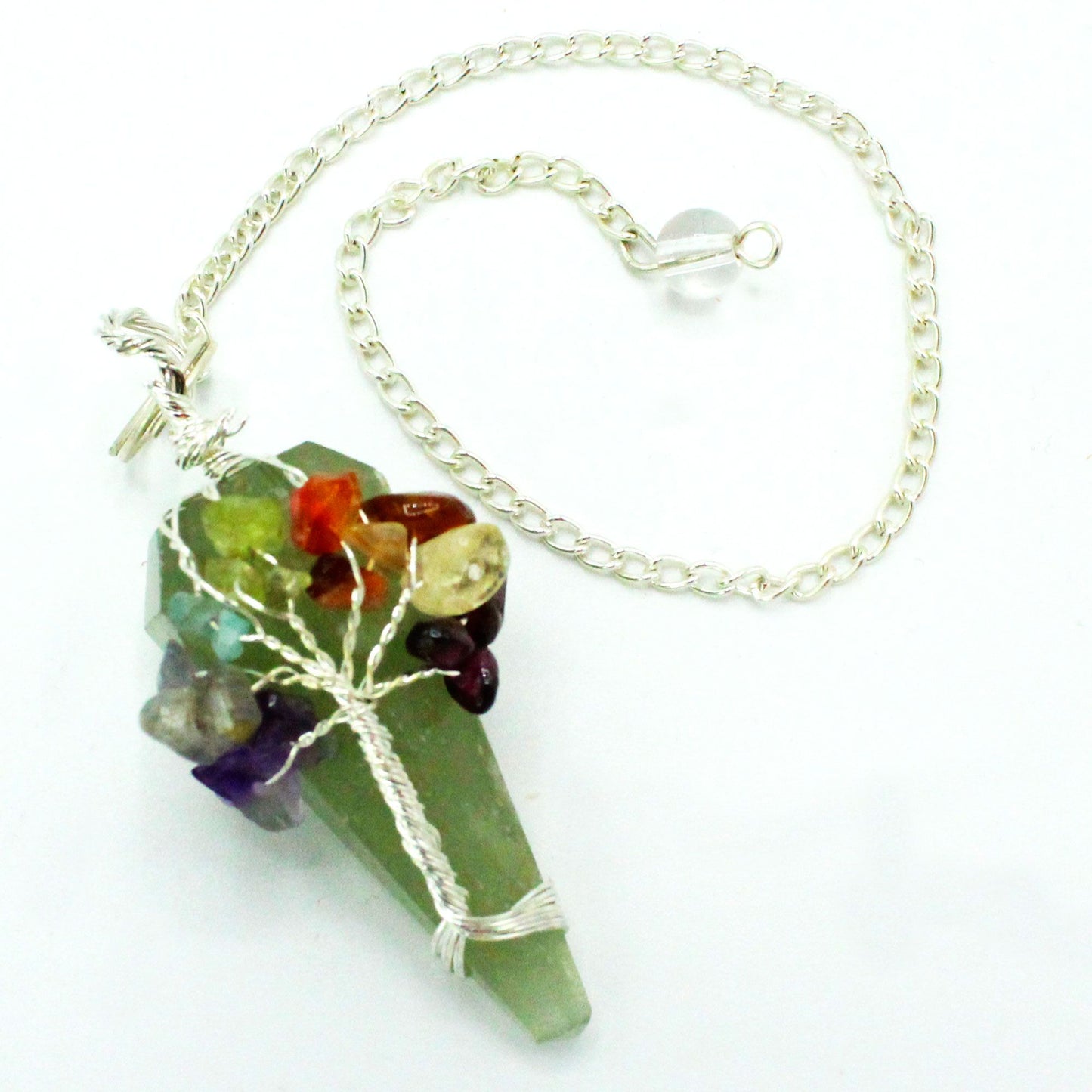 Seven Chakra Green Aventurine Pendulum of Prosperity