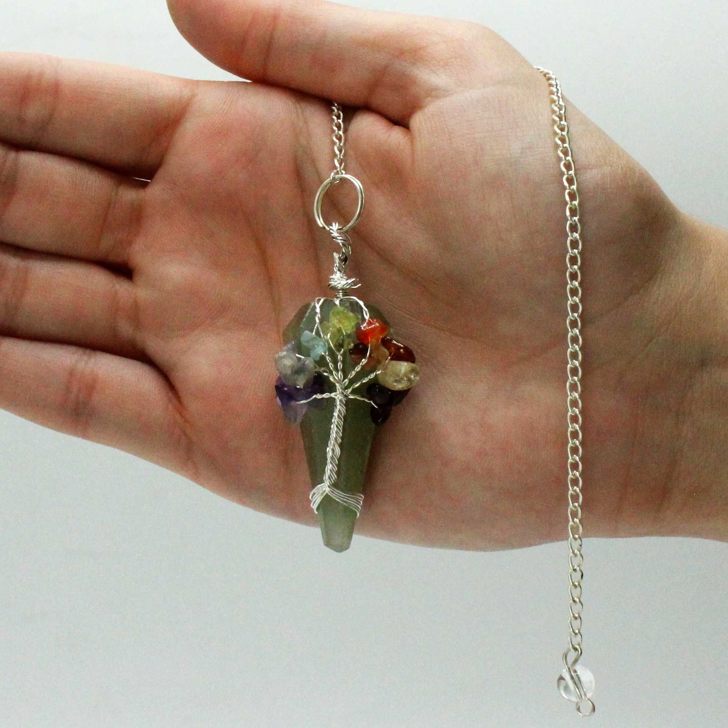 Seven Chakra Green Aventurine Pendulum of Prosperity