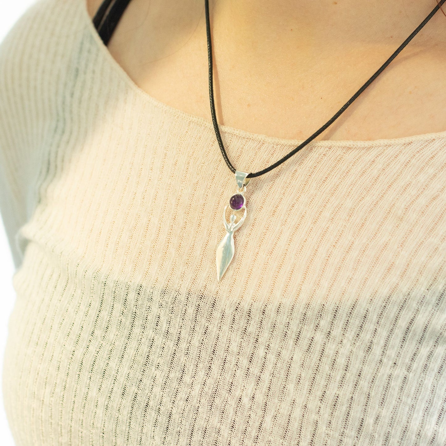 Divine Goddess Amethyst Pendant
