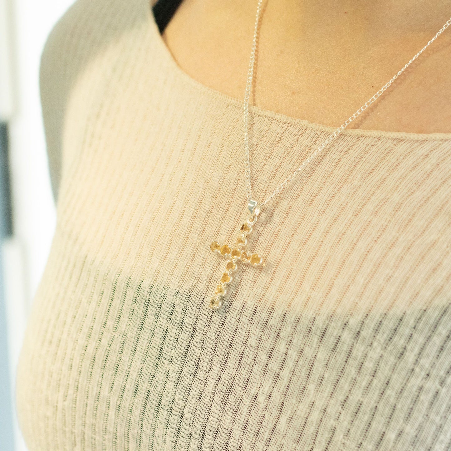 Radiant Citrine Crucifix Pendant