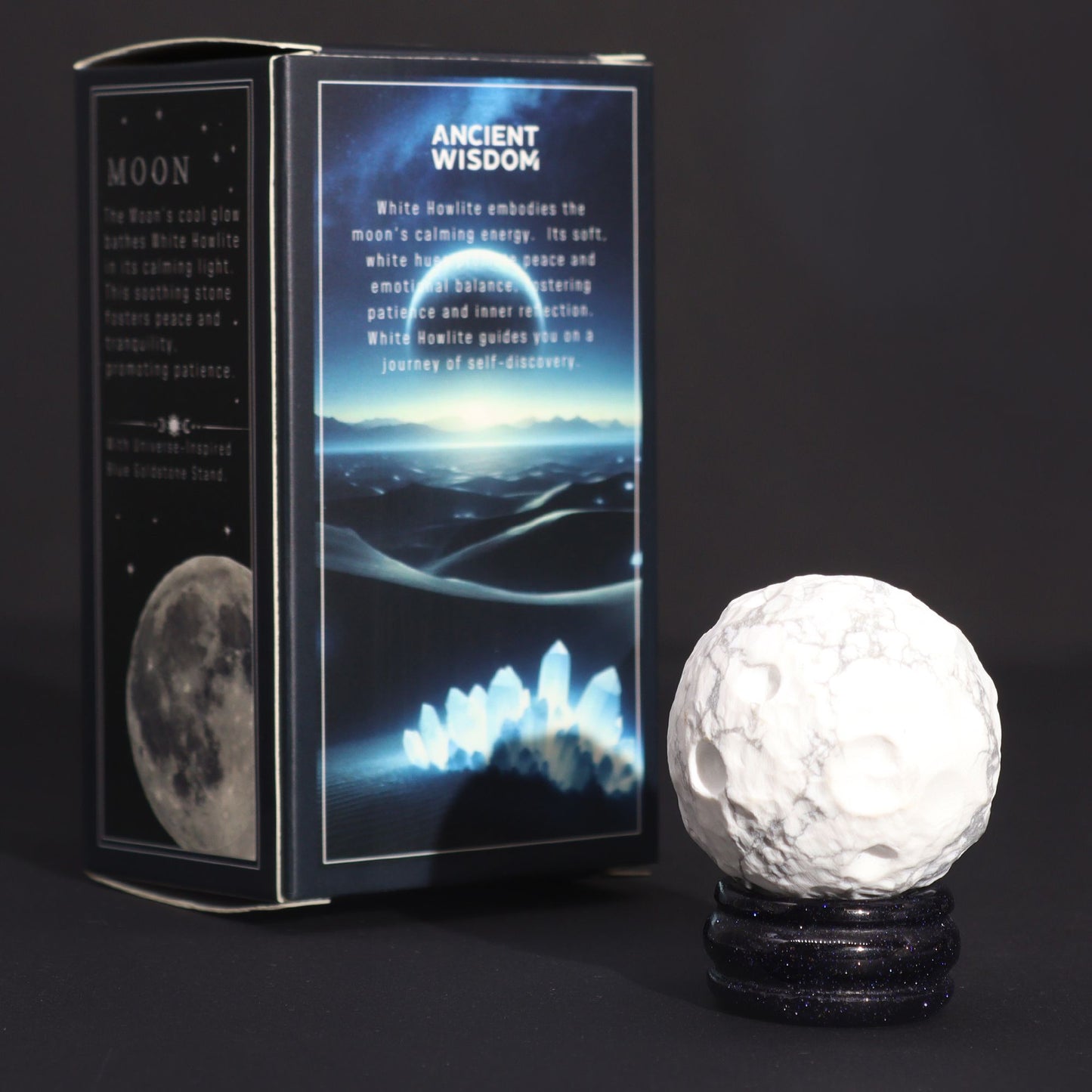Peace & Clarity Sphere – White Howlite (Moon Energy)