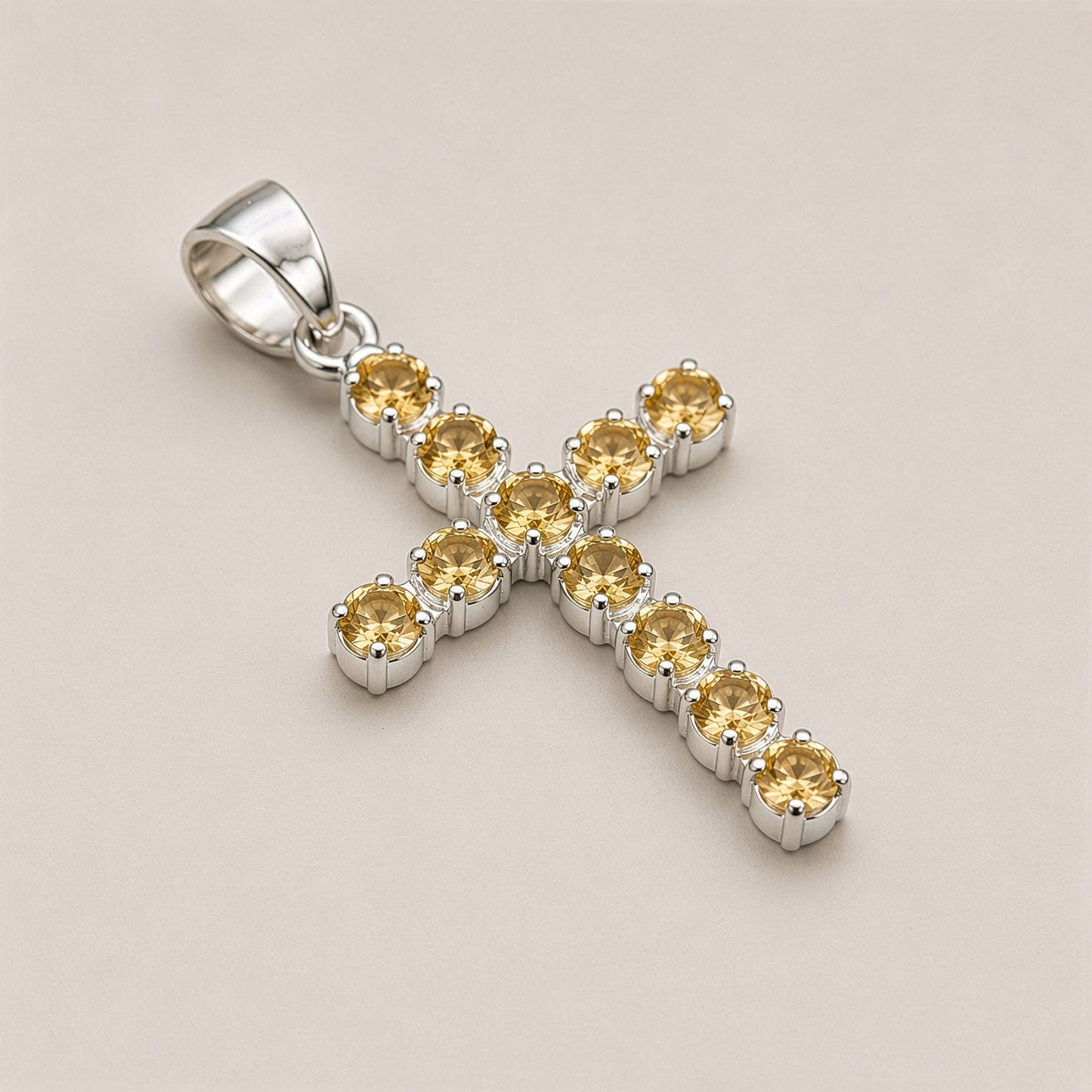 Radiant Citrine Crucifix Pendant