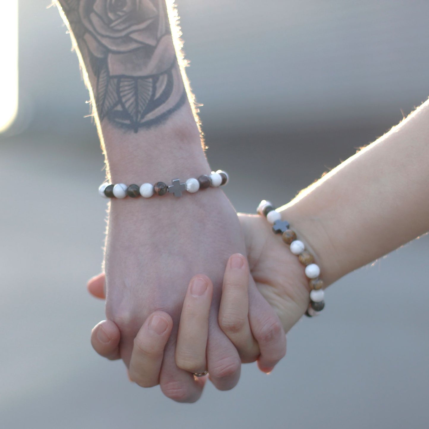 Love & Harmony Friendship Bracelet Set – Amethyst & Rose Quartz