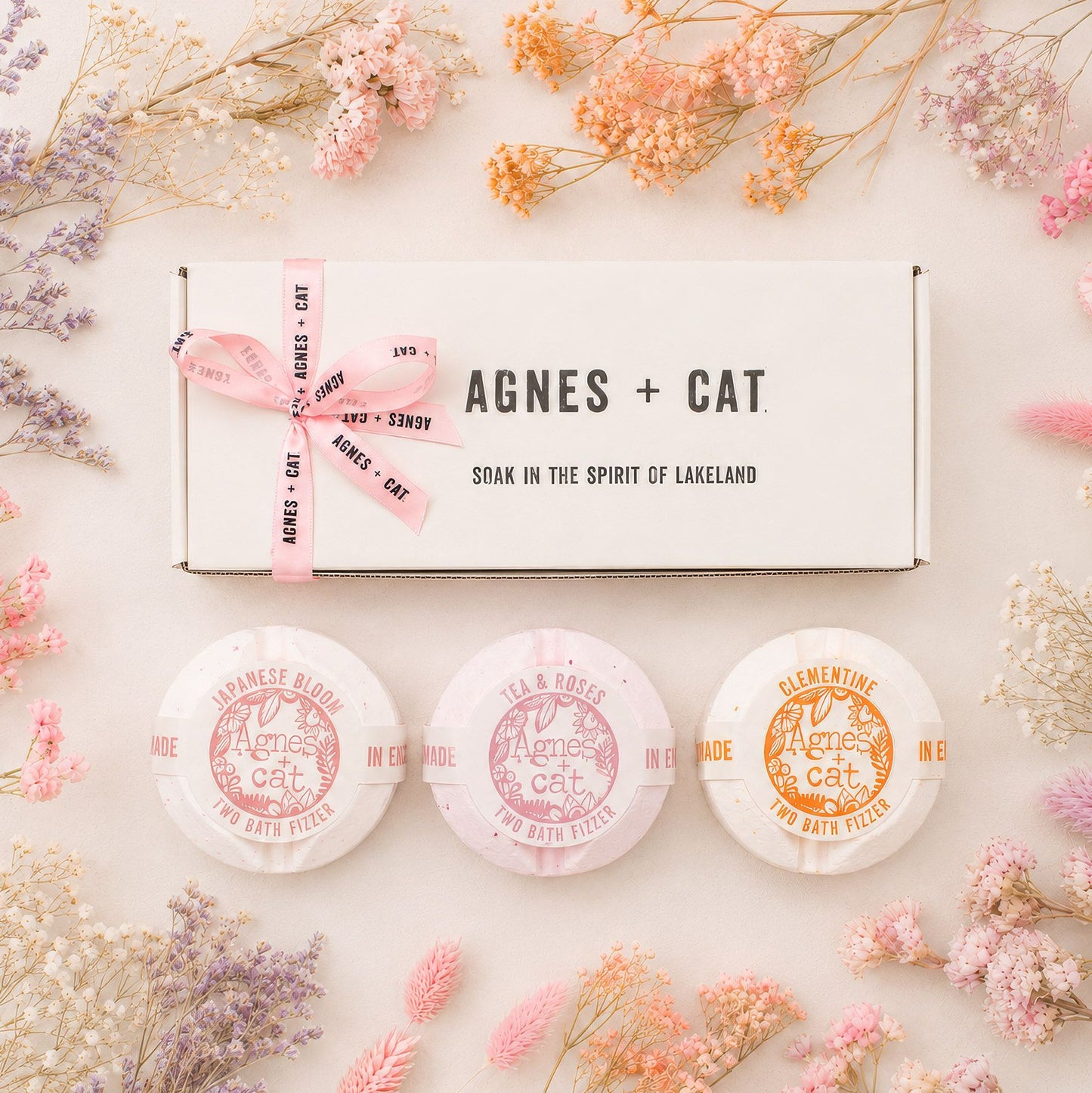 Bloom & Brighten Bath Fizzer Gift Set By Agnes + Cat