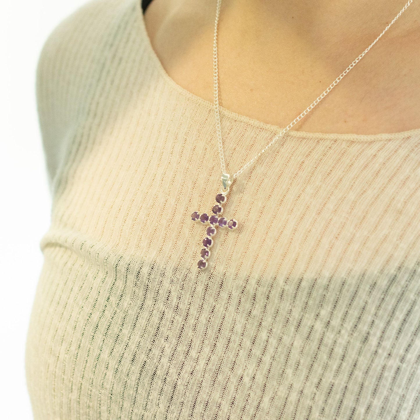 Inner Peace Amethyst Crucifix Pendant