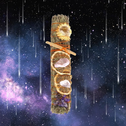 9in Ritual Wand Smudge Stick with Rosemary, Lavender, and Orange